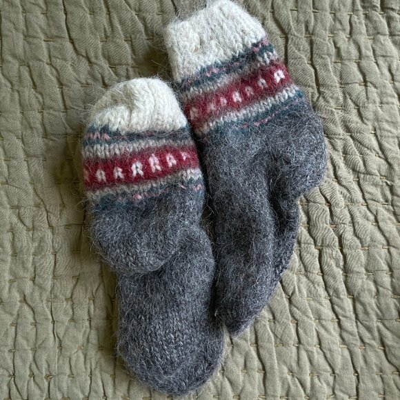 Super Warm Handmade Wool Slipper-Socks, Small - Picture 1 of 1